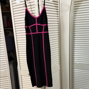 BCBGMaxAzria Black Dress with Pink Accents